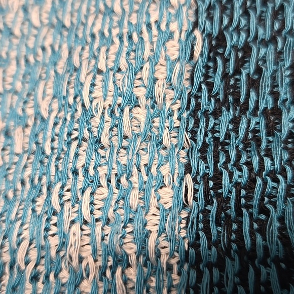 Misook-Open Cardigan Hook Closure Long Sleeve Knit Beaded Blue-Size Small - Picture 12 of 17